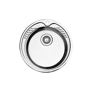 Мойка врезного монтажа с сифоном IDDIS Suno S, нерж. cталь, шелк, D490 (SUN49S0i77S)