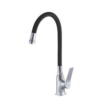 Смеситель для кухни с гибким изливом FASHUN A4186-7, хром/черный