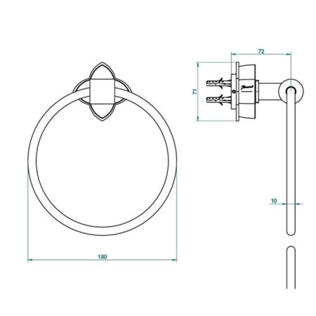 THG PETALE DE CRISTAL BLEU Полотенцедержатель-кольцо, цвет хром, артикул U6B-A02-504N