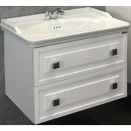 Тумба с раковиной Comforty Феррара 80 4151060 подвесная Белая Тумба с раковиной Comforty Феррара 80 4151060 подвесная Белая