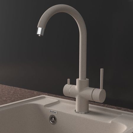 Смеситель для кухни с подключением фильтра GranFestGF-Z-5422, песочный