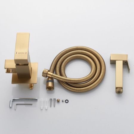 Гигиенический душ со смесителем Shevanik S127G, золотой сатин