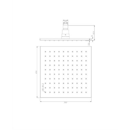 Верхний душ OMNIRES 25х25 см WGA225CR (хром), артикул WGA225CR