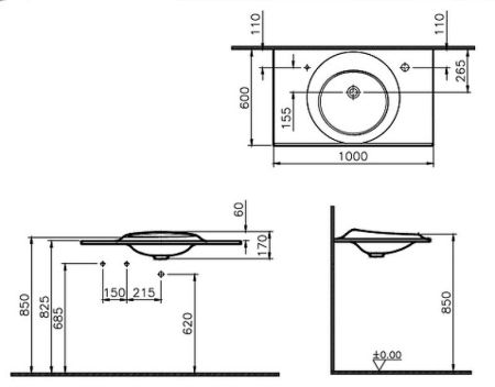 Раковина Vitra Istanbul 100 4519B403-6142 Белая