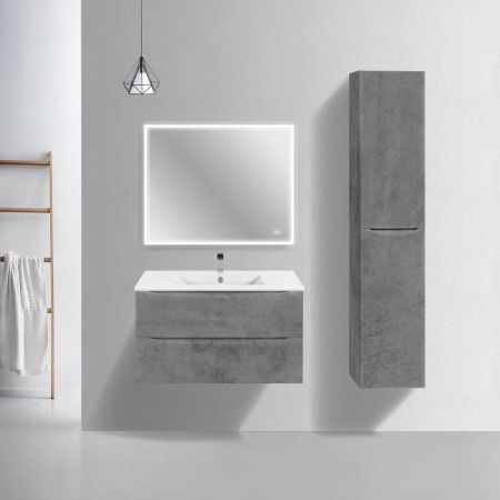 База под керамическую раковину Mia Slim 900 подвесная, 2 выкатных ящика soft close, Beton, артикул VMC-2MC900S1BT