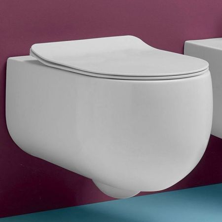 Kerasan Flo Унитаз NEW подвесной  БЕЗОБОДКОВЫЙ 54см, цвет: белый матовый, артикул 311130