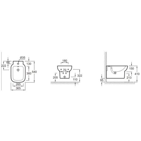 E4834-00 биде REPLAY подвесное /54х36,5/ (бел)  ССП, шт, артикул E4834-00