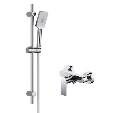 AQ1460CR ЛИРА смеситель для душа + AQ2018CR ЛИРА душевой гарнитур 3jet 65 см, артикул AQ1432CR