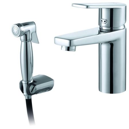 Смеситель для раковины D&K Lessing Rhein DA1322601 с гигиеническим душем Хром