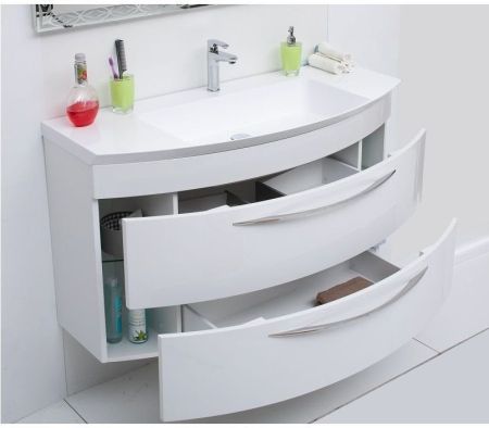 Тумба с раковиной De Aqua Лонг 120 белый, артикул 00212711