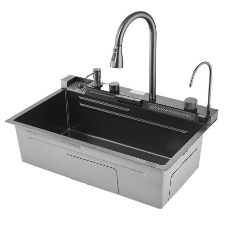 Многофункциональная кухонная мойка Savol S-SC001Q, графит, артикул S-SC001Q