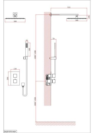 Душевая система для душа DK встраиваемая термостатический матовый белый Bayern.Liszt (DA2515708A04), артикул DA2515708A04