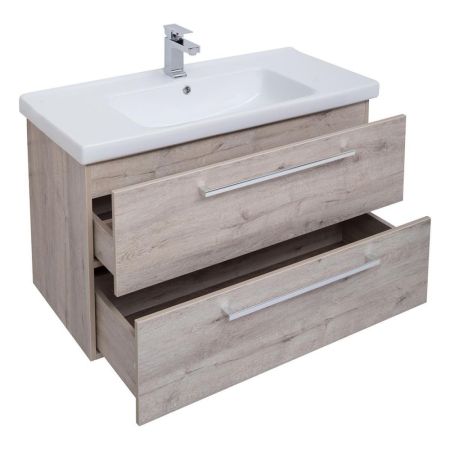 Тумба с раковиной подвесная Dreja Gio 100 см, дуб кантри, артикул 77-0106D-com