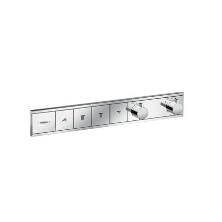 Смеситель для душа, Hansgrohe, Raindance Select, тип регулирования воды-термостатический картридж, тип установки-встраиваемый, внутренняя часть-необходимо заказать, цвет-хром, на 4 потребителя, артикул 15382000