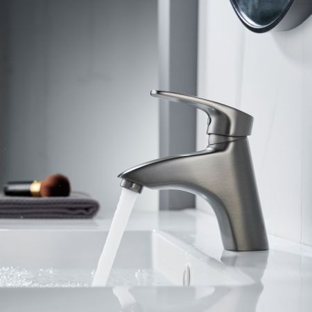 Смеситель для раковины Shevanik S5001T, оружейная сталь, артикул S5001T