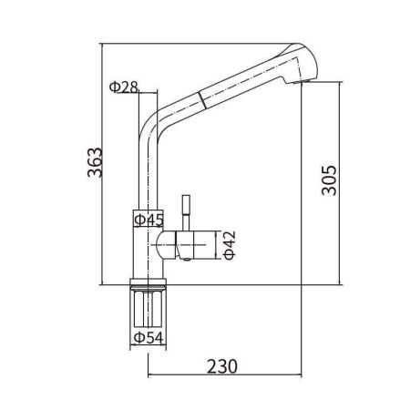 Смеситель для кухни FASHUN A56009-7, черный