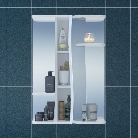 Зеркальный шкаф СаНта Лира 50 101050, цвет белый, артикул 101050