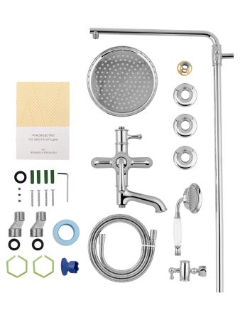 Душевая система WONZON & WOGHAND STEAM, Хром (WW-88739008-CR), артикул WW-88739008-CR