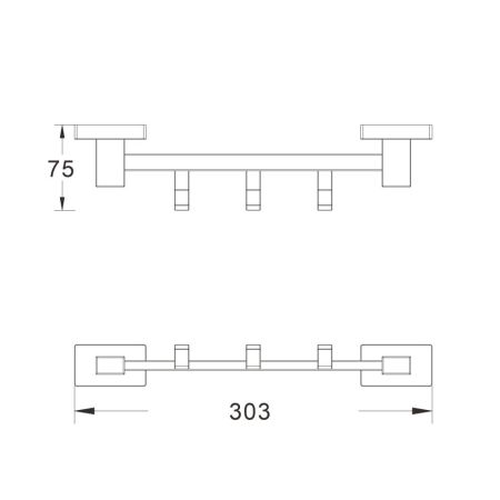 Планка с крючками Shevanik SG5631G, золотой сатин