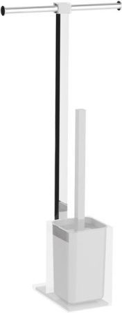 Gedy Rainbow, стойка: бумагодержатель двойной/пластиковый ерш, цвет хром - белый, артикул RA32(02)