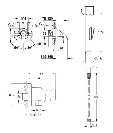 Готовый набор для туалета GROHE Bau Ceramic с панелью смыва Skate Cosmopolitan (NW0009), артикул NW0009