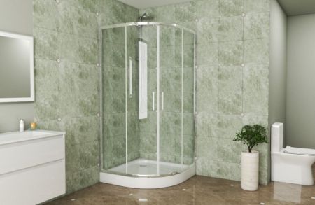 Душевой уголок Bravat Drop 100x100 BS100.1200A профиль Хром стекло прозрачное