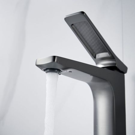 Смеситель для раковины Shevanik S4601T, оружейная сталь