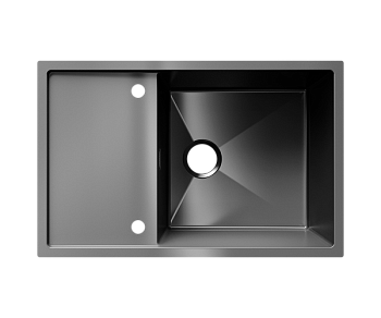 Мойка ULGRAN STEEL 780 Х 500, цвет «черная брашированная сталь» (US 780-002)