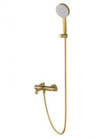 Смеситель для ванны с душем WONZON & WOGHAND STICK, Брашированное золото (WW-88639017-BG)