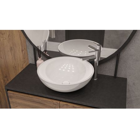 Умывальник WHITECROSS Cornelian D=43 (белый глянец) иск. камень, артикул 0714.043043.100