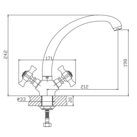 Смеситель для кухни Cron CN4724, хром, артикул CN4724