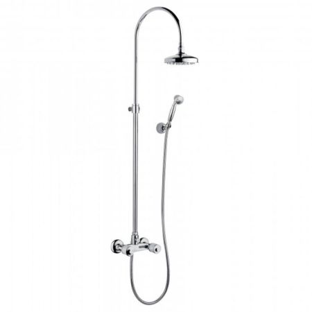 Bongio Cristallo Смеситель для душа, с ручной лейкой, цвет хром/хрусталь синий 08, артикул 04537CR08D