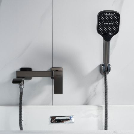 Смеситель для ванны Shevanik S4002T, оружейная сталь, артикул S4002T