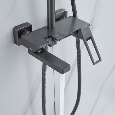 Душевая система Shevanik S6826T, оружейная сталь