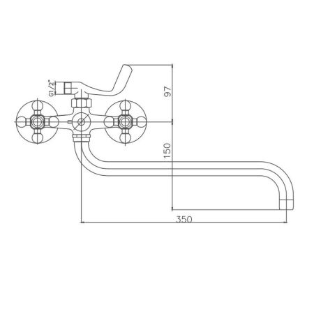 Смеситель для ванны Cron CN2619-5, сатин