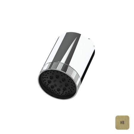 Верхний душ, Almar, Beam, тип установки-настенный, размер душевого диска, мм-100*100, форма-круглая, количество режимов-3, тип струи-дождь, массаж, воздушный поток, цвет-High Brass Brushed PVD, артикул E044286.HB