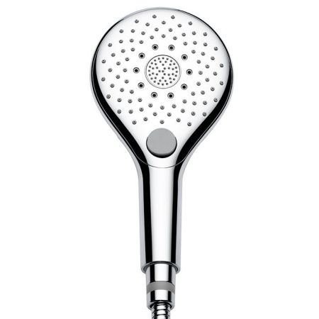 Ручной душ, Bossini, Syncronia, размер душевого диска, мм-120, форма-круглая, количество режимов-6, тип струи-Wide Rain, Rain Concetraded, Pulsantig Massage+комбо режимы одновременно работают 2 типа струи, переключение режимов струи с помощью кнопки, мате, артикул B00800.030