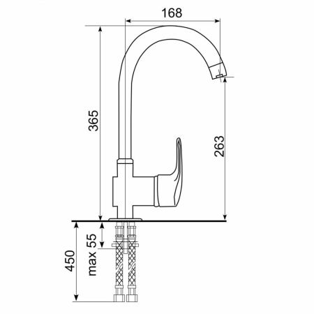 Смеситель для кухни Ulgran UQ-006-08, космос