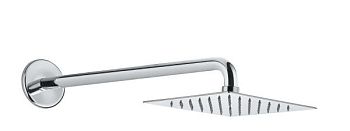 Fiore Shower, квадратный ультратонкий верхний душ 20х20 см и круглый кронштейн 33,7 см, цвет золото