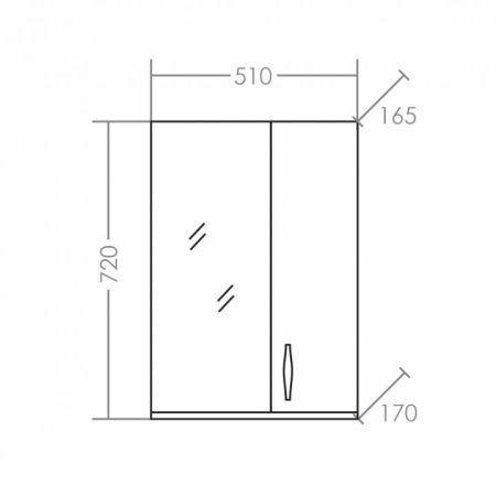 Зеркало "Верона-50" прав., артикул 700278