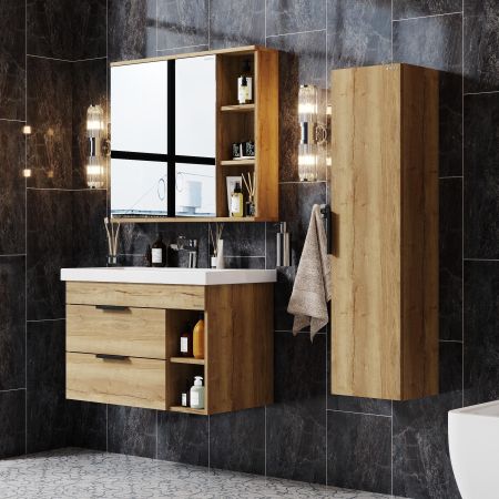 Тумба Onika Легран 80 подвесная, дуб галифакс (ум. Como-80)