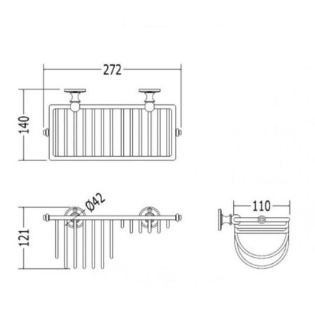 Devon First Class Полочка для губки решетчатая, настенная, цвет: хром