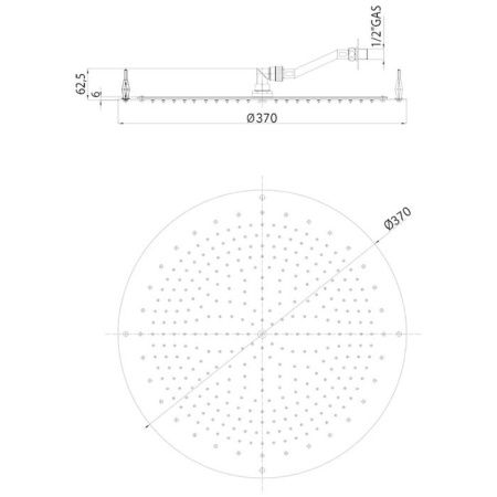 BOSSINI PARIS-OKI Верхний душ Ø 370 mm, FLAT, цвет: хром BOSSINI PARIS-OKI Верхний душ Ø 370 mm, FLAT, цвет: хром