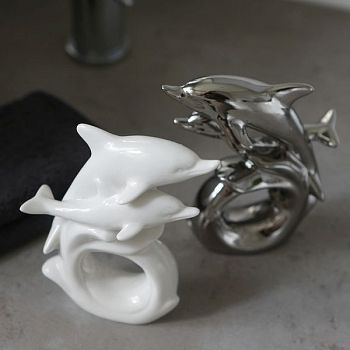 Casablanca, фигурка керамическая "Дельфин", цвет белый