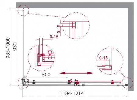 Душевой уголок BelBagno ACQUA-AH-1-130/100-C-Cr, артикул ACQUA-AH-1-130/100-C-Cr