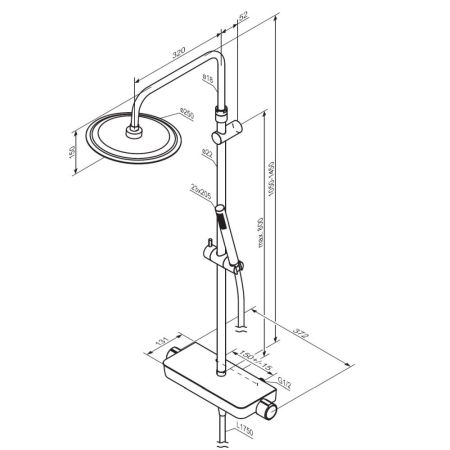 936750000 Scandinavian Pure душевая система с душевым ТМС смесителем полкой, хром, артикул 936750000