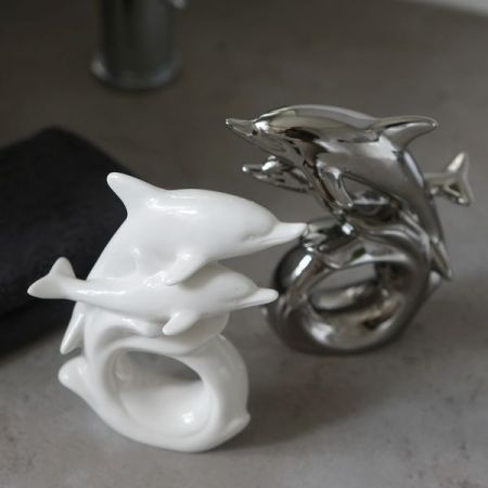 Casablanca, фигурка керамическая "Дельфин", цвет белый, артикул 36829