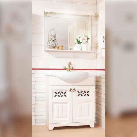 Комплект мебели для ванной Бриклаер КАНТРИ 80K, бежевый, артикул КАНТРИ 80K