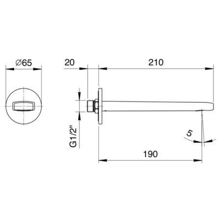 Fantini Lame Излив для ванны, настенный, цвет: хром, артикул 24 02 M045