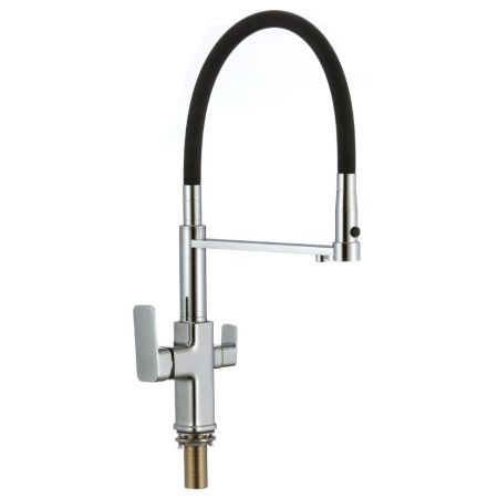 Смеситель для кухни с подключением к фильтру Savol S-L1809-01, хром/черный